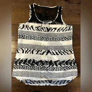 Express Black/ White Tank Blouse- Size Medium